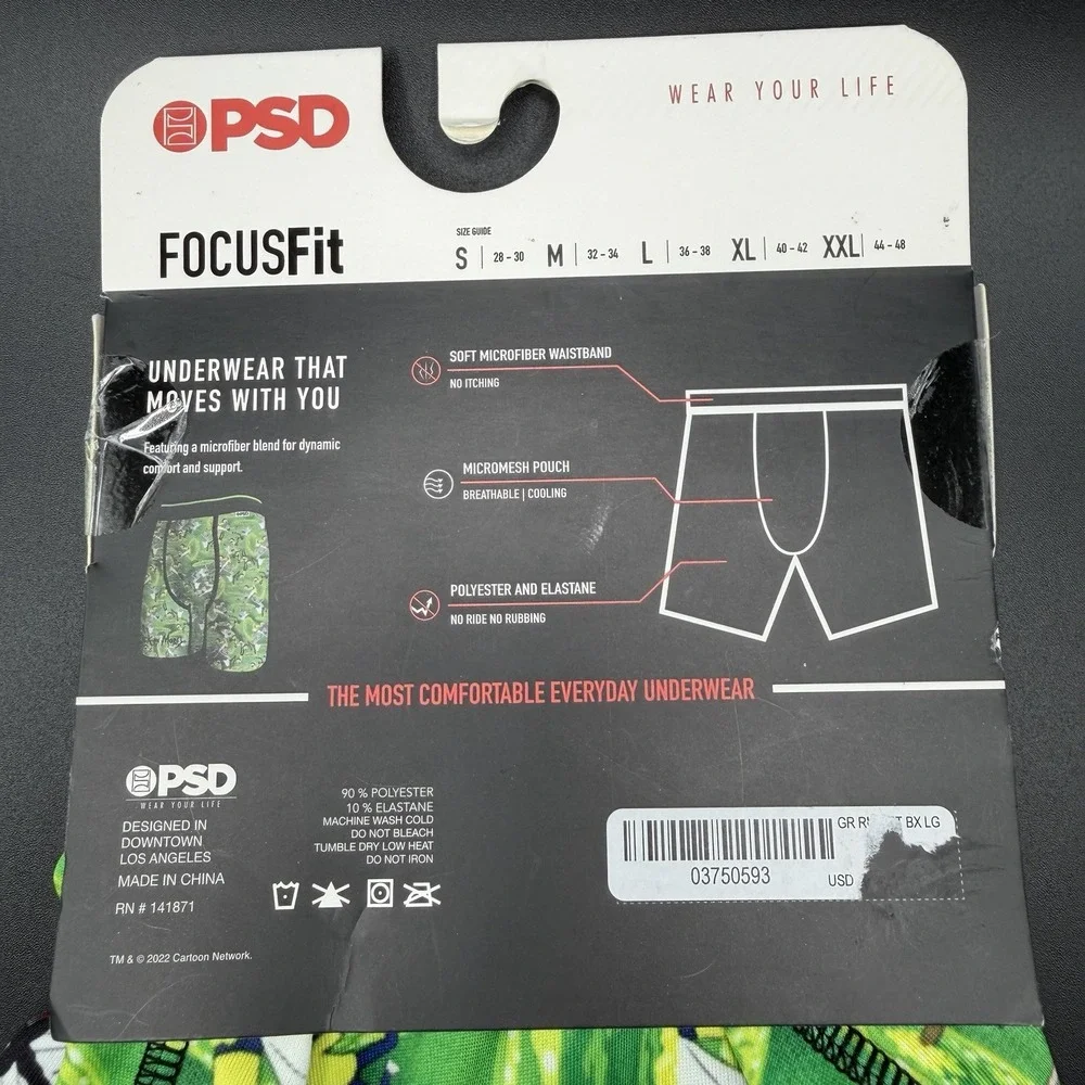 PSD Rick and Morty Underwear Boxer Briefs NEW Size L Large